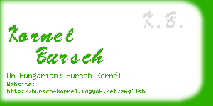 kornel bursch business card